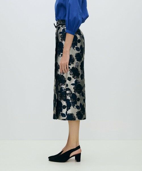 TOMORROWLAND / トゥモローランド ミニ・ひざ丈スカート | 【WEB先行予約】フラワージャカード サイドベントIラインスカート | 詳細3