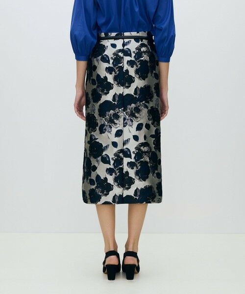 TOMORROWLAND / トゥモローランド ミニ・ひざ丈スカート | 【WEB先行予約】フラワージャカード サイドベントIラインスカート | 詳細4