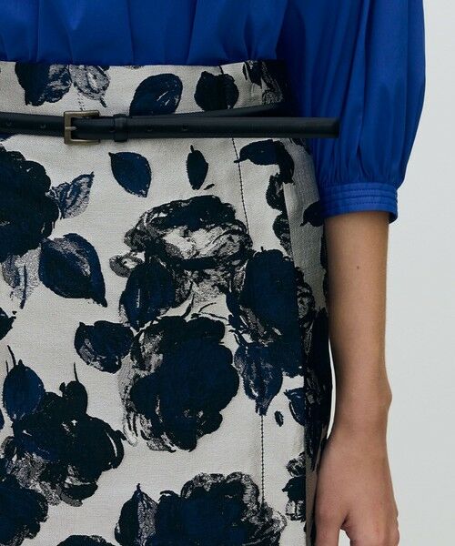 TOMORROWLAND / トゥモローランド ミニ・ひざ丈スカート | 【WEB先行予約】フラワージャカード サイドベントIラインスカート | 詳細5