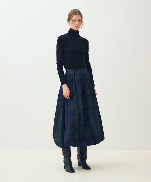 TOMORROWLAND / トゥモローランド ロング・マキシ丈スカート | シルクタフタチェック バルーンスカート | 詳細1