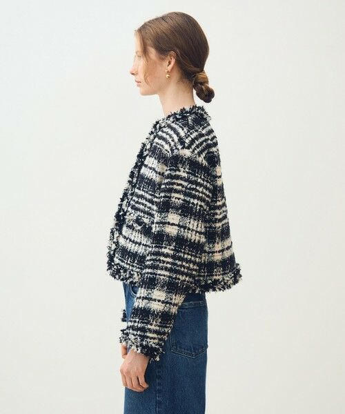 TOMORROWLAND / トゥモローランド ノーカラージャケット | オーロラグレンチェック ノーカラージャケット | 詳細3