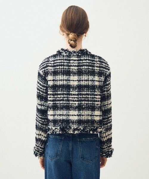 TOMORROWLAND / トゥモローランド ノーカラージャケット | オーロラグレンチェック ノーカラージャケット | 詳細4