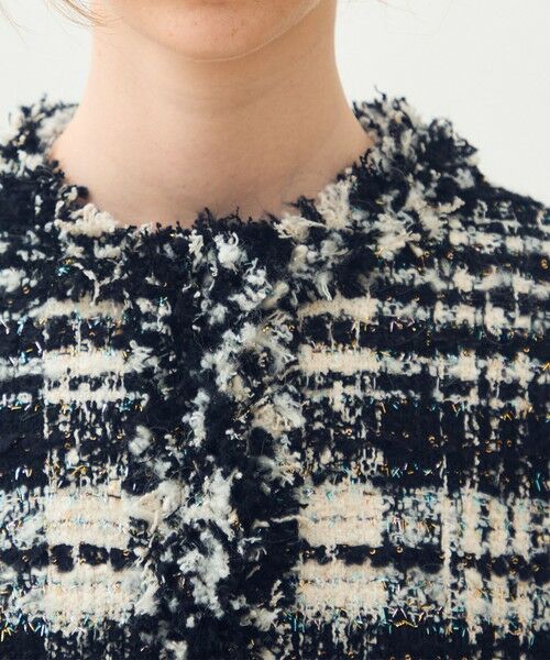 TOMORROWLAND / トゥモローランド ノーカラージャケット | オーロラグレンチェック ノーカラージャケット | 詳細6