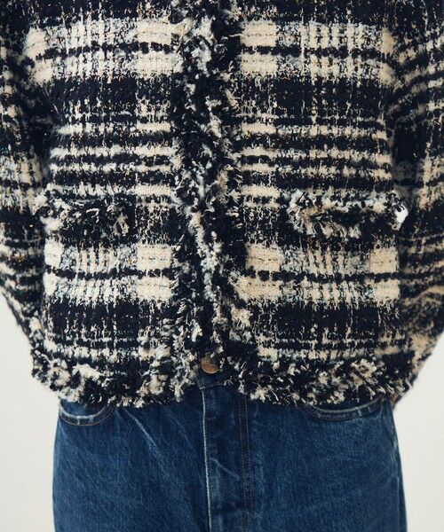 TOMORROWLAND / トゥモローランド ノーカラージャケット | オーロラグレンチェック ノーカラージャケット | 詳細9