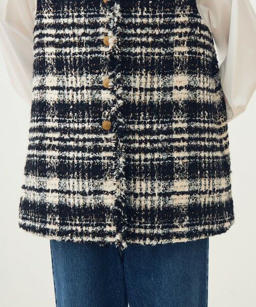 TOMORROWLAND / トゥモローランド ベスト | オーロラグレンチェック Vカラージレ | 詳細10