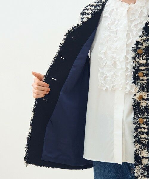 TOMORROWLAND / トゥモローランド ベスト | オーロラグレンチェック Vカラージレ | 詳細6