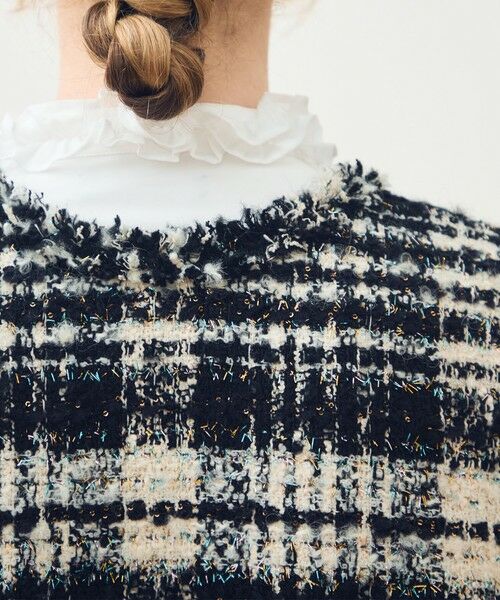 TOMORROWLAND / トゥモローランド ベスト | オーロラグレンチェック Vカラージレ | 詳細8