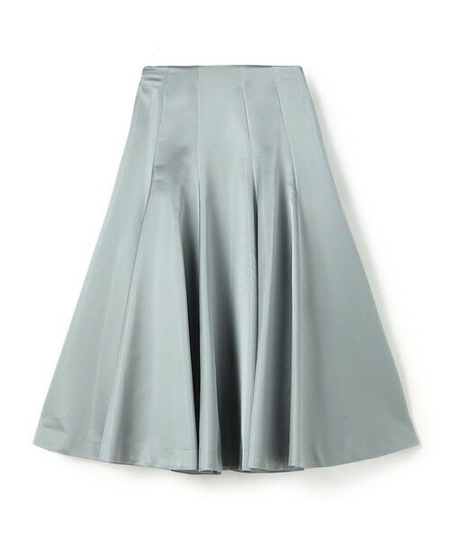 TOMORROWLAND / トゥモローランド ミニ・ひざ丈スカート | シルクサテン サーキュラースカート(15 ブルーグレー)