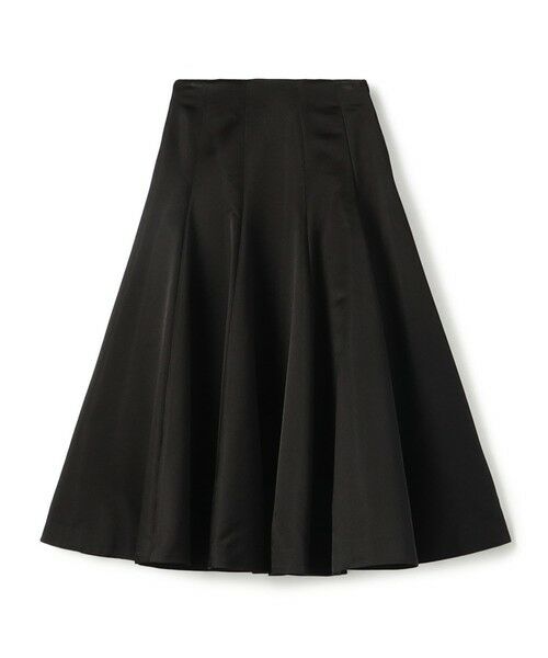 TOMORROWLAND / トゥモローランド ミニ・ひざ丈スカート | シルクサテン サーキュラースカート(19 ブラック)
