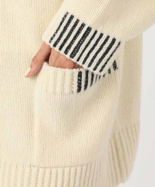 TOMORROWLAND / トゥモローランド カーディガン・ボレロ | パーシャルストライプ Vネックカーディガン | 詳細8