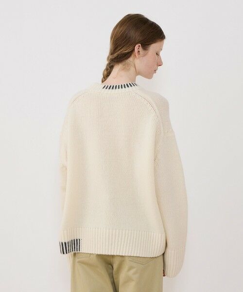 TOMORROWLAND / トゥモローランド ニット・セーター | パーシャルストライプ クルーネックプルオーバー | 詳細4