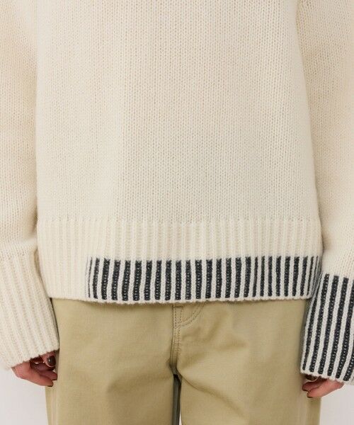 TOMORROWLAND / トゥモローランド ニット・セーター | パーシャルストライプ クルーネックプルオーバー | 詳細7