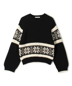 TOMORROWLAND / トゥモローランド ニット・セーター | モノトーンジャカード クルーネックプルオーバー