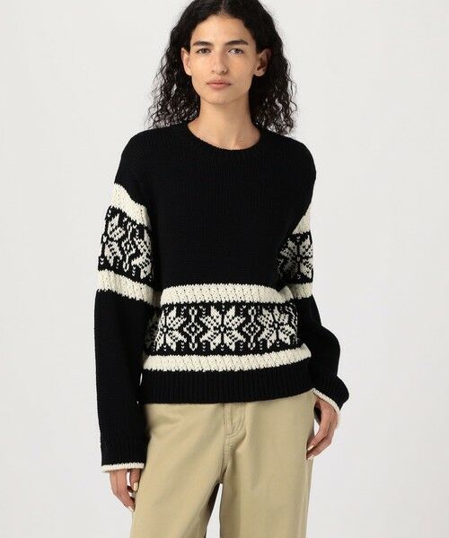 TOMORROWLAND / トゥモローランド ニット・セーター | モノトーンジャカード クルーネックプルオーバー | 詳細2
