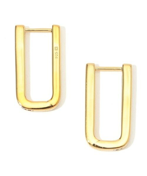 TOMORROWLAND / トゥモローランド ピアス・イヤリング | Otiumberg. Pave Edged Rectangle フープピアス（91 ゴールド）