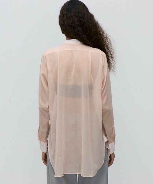 TOMORROWLAND / トゥモローランド シャツ・ブラウス | 【WEB先行予約】コットンオーガンジー バンドカラーコンビシャツ | 詳細4