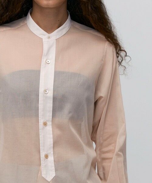 TOMORROWLAND / トゥモローランド シャツ・ブラウス | 【WEB先行予約】コットンオーガンジー バンドカラーコンビシャツ | 詳細5