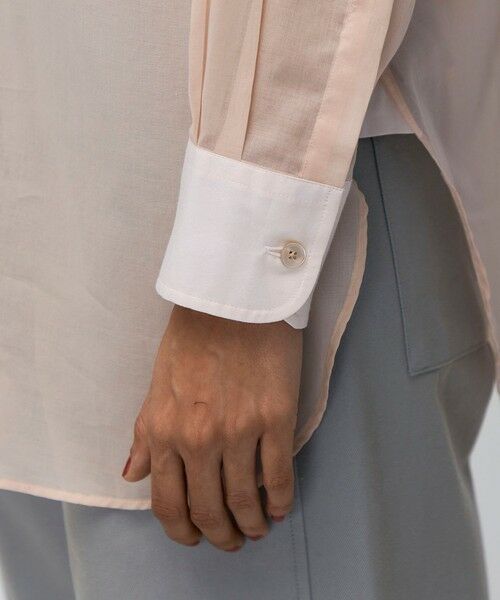 TOMORROWLAND / トゥモローランド シャツ・ブラウス | 【WEB先行予約】コットンオーガンジー バンドカラーコンビシャツ | 詳細8