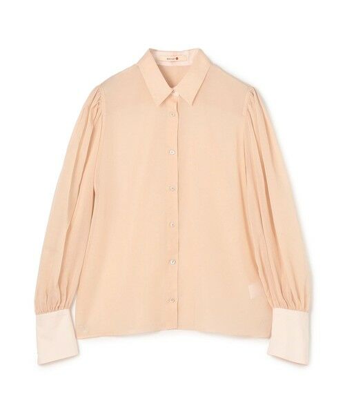 TOMORROWLAND / トゥモローランド シャツ・ブラウス | 【WEB先行予約】コットンオーガンジー ギャザースリーブコンビシャツ(31 ライトピンク)