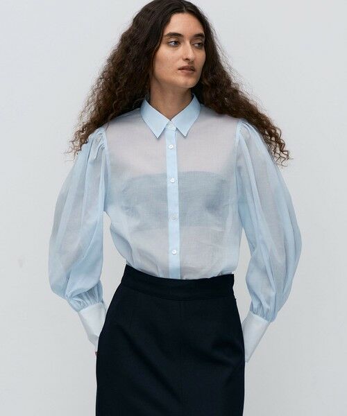 TOMORROWLAND / トゥモローランド シャツ・ブラウス | 【WEB先行予約】コットンオーガンジー ギャザースリーブコンビシャツ | 詳細2