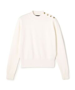 TOMORROWLAND / トゥモローランド ニット・セーター | コットンカシミヤ モックネックゴールドボタンプルオーバー