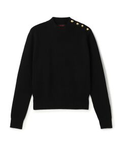 TOMORROWLAND / トゥモローランド ニット・セーター | コットンカシミヤ モックネックゴールドボタンプルオーバー