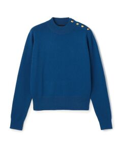 TOMORROWLAND / トゥモローランド ニット・セーター | コットンカシミヤ モックネックゴールドボタンプルオーバー