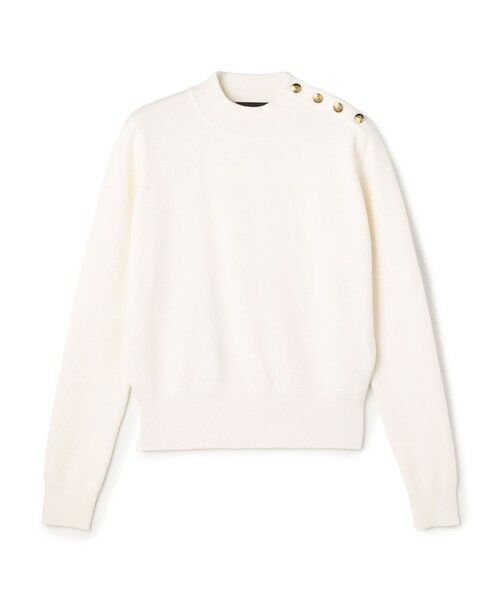 TOMORROWLAND / トゥモローランド ニット・セーター | コットンカシミヤ モックネックゴールドボタンプルオーバー（11 ホワイト）