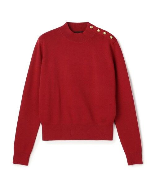 TOMORROWLAND / トゥモローランド ニット・セーター | コットンカシミヤ モックネックゴールドボタンプルオーバー（35 レッド）