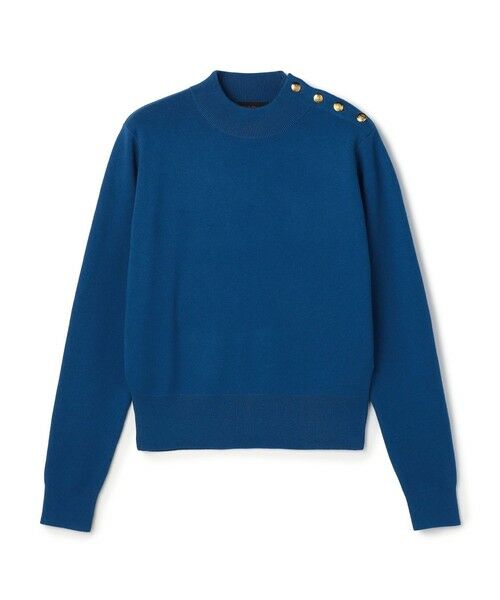 TOMORROWLAND / トゥモローランド ニット・セーター | コットンカシミヤ モックネックゴールドボタンプルオーバー（65 ブルー）