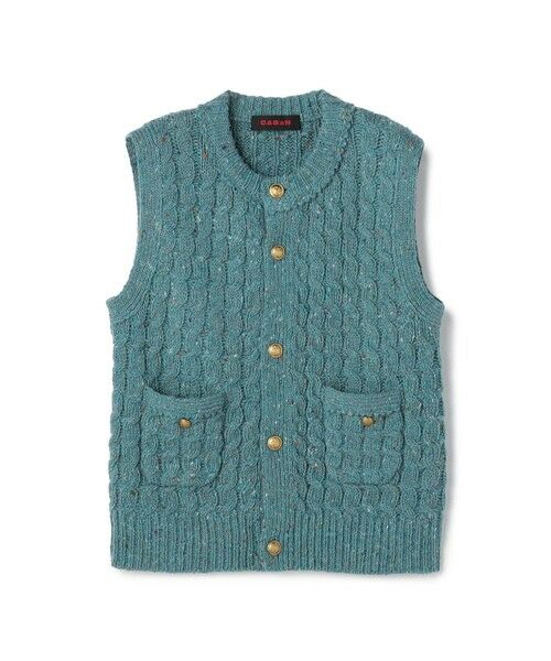 TOMORROWLAND / トゥモローランド ベスト | ウールネップ ケーブルニットベスト（63 ライトブルー）