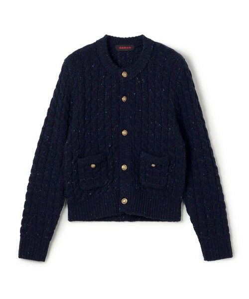 TOMORROWLAND / トゥモローランド カーディガン・ボレロ | ウールネップ ケーブルニットカーディガン（69 ネイビー）