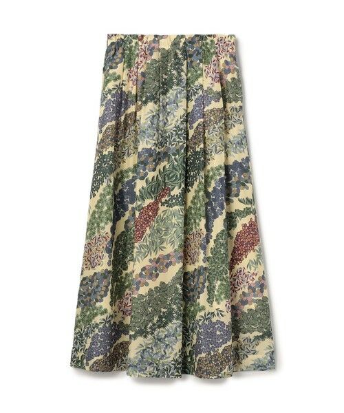 TOMORROWLAND / トゥモローランド ロング・マキシ丈スカート | FLOWER RIVERプリント タックロングスカート（26 オレンジ系）