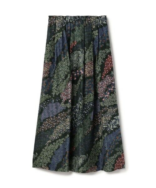 TOMORROWLAND / トゥモローランド ロング・マキシ丈スカート | FLOWER RIVERプリント タックロングスカート（56 カーキ系）