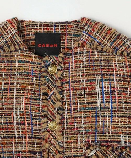 TOMORROWLAND / トゥモローランド ノーカラージャケット | マルチツイード フリンジショートジャケット | 詳細3