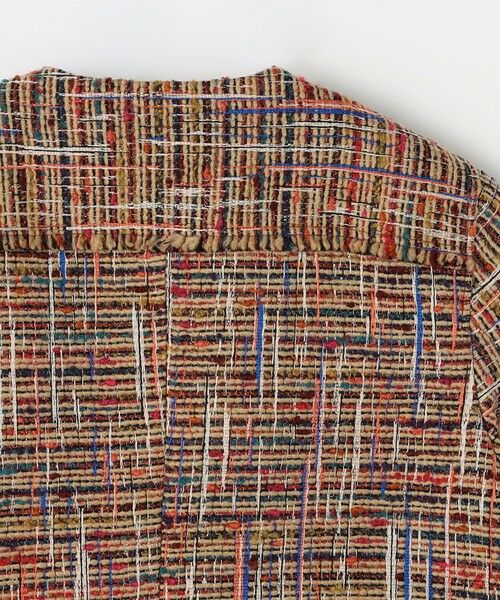 TOMORROWLAND / トゥモローランド ノーカラージャケット | マルチツイード フリンジショートジャケット | 詳細4