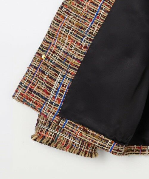 TOMORROWLAND / トゥモローランド ノーカラージャケット | マルチツイード フリンジショートジャケット | 詳細5