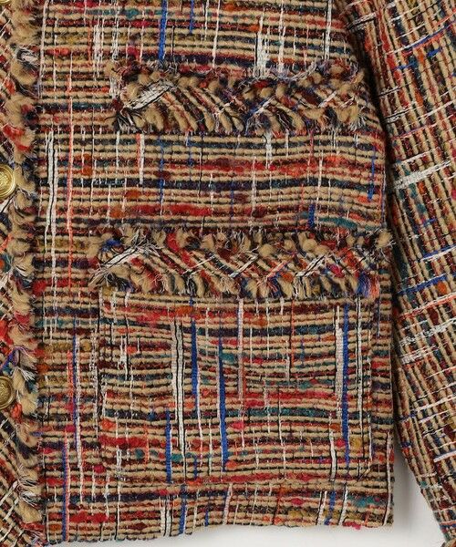 TOMORROWLAND / トゥモローランド ノーカラージャケット | マルチツイード フリンジショートジャケット | 詳細7