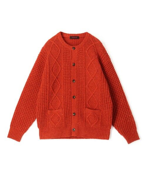 TOMORROWLAND / トゥモローランド ニット・セーター | ウールネップ ケーブルカーディガン（25 オレンジ）