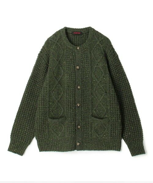TOMORROWLAND / トゥモローランド ニット・セーター | ウールネップ ケーブルカーディガン（57 カーキ）