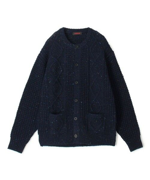 TOMORROWLAND / トゥモローランド ニット・セーター | ウールネップ ケーブルカーディガン（69 ネイビー）