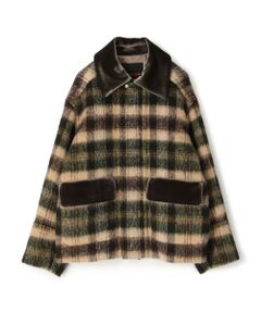 TOMORROWLAND / トゥモローランド ダッフルコート | シャギーチェック ジップアップブルゾン