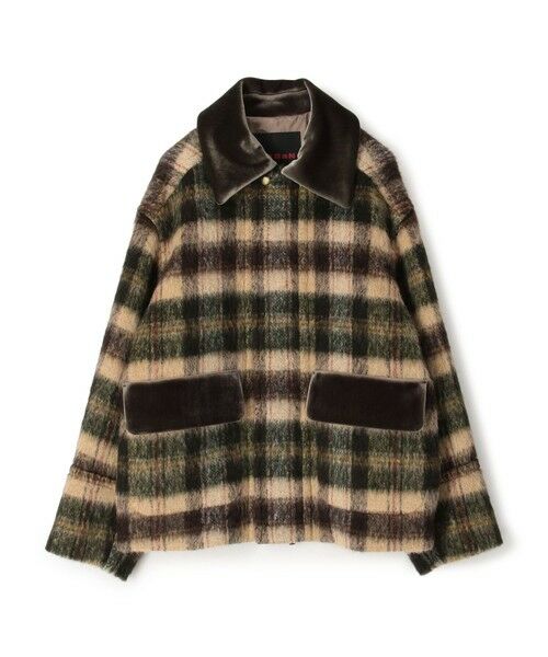 TOMORROWLAND / トゥモローランド ダッフルコート | シャギーチェック ジップアップブルゾン | 詳細1