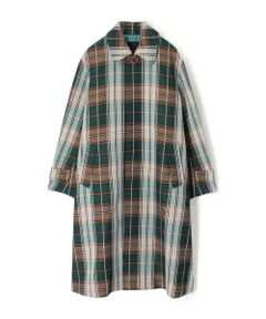 TOMORROWLAND / トゥモローランド ステンカラーコート | ポリエステル ビッグチェックジャカード ステンカラーコート
