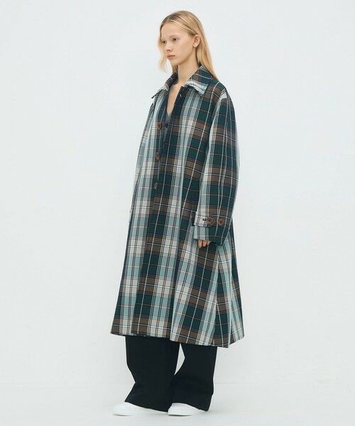 TOMORROWLAND / トゥモローランド ステンカラーコート | ポリエステル ビッグチェックジャカード ステンカラーコート | 詳細11