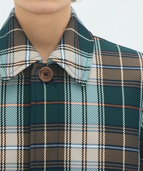 TOMORROWLAND / トゥモローランド ステンカラーコート | ポリエステル ビッグチェックジャカード ステンカラーコート | 詳細5