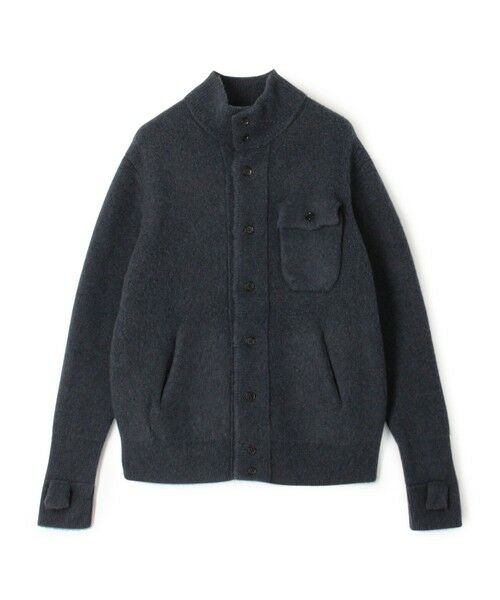 TOMORROWLAND / トゥモローランド ニット・セーター | ウールカシミヤシルク スタンドカラーニットブルゾン(68 ダークブルー)