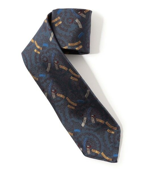TOMORROWLAND / トゥモローランド ネクタイ | TOMORROWLAND MADE IN ITALY シルクジャガード 小紋柄ネクタイ（68 ネイビー系）