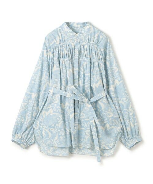 TOMORROWLAND / トゥモローランド シャツ・ブラウス | コットンローンプリント シャーリングチュニックブラウス（62 ライトブルー系）
