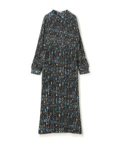 TOMORROWLAND / トゥモローランド ロング・マキシ丈ワンピース | ポリエステルプリーツ バンドカラーワンピース